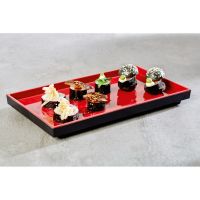 ASIA PLUS Buffettablett GN 1/3 - 32,5 x 17,6 x 3 cm, Melamin - Bordeaux/Schwarz href=