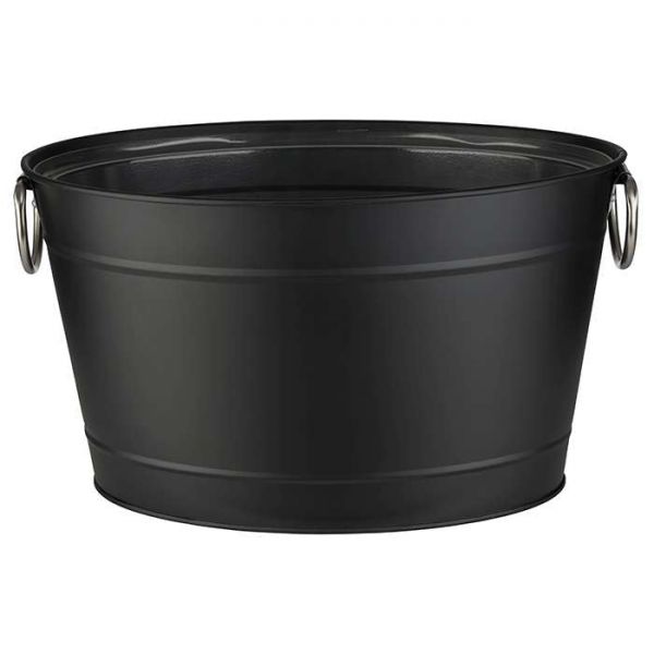 TIN Getränkewanne verzinkt - 40 x 28 x 22 cm (Inhalt 11 l) - Schwarz