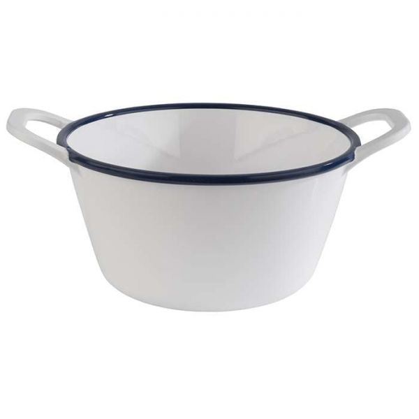 ENAMEL Schüssel mit Griffen Ø 16,5 x 9,5 cm (Inhalt 1 l) - Melamin - Emaille-Look