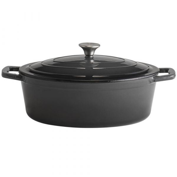 5 STARS Gusseisenbräter mit Deckel - 5 l - (33 x 25 cm) - Anthrazit