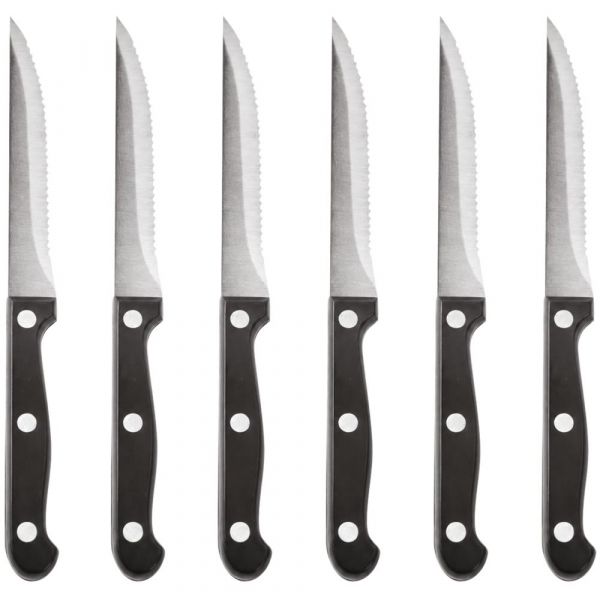 Steakmesser, schwarz - 21,5 cm (Set mit 6 Stück)