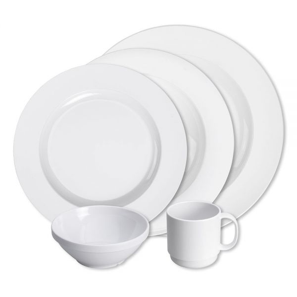 Geschirrset INSTITUTION 5-teilig - Melamin weiß