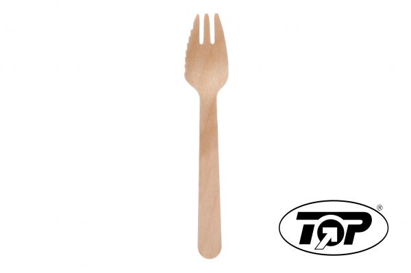 Holz-Gabel mit Schneide 13,5 cm (100 Stück)