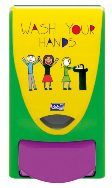 Seifenspender "Wash your hands" inkl. Schaumseife 1 Liter