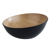 FRIDA LOCK Schrägschüssel Ø 25 x 8/11 cm -- Melamin - (1,6 l) - Holz/Schwarz href=