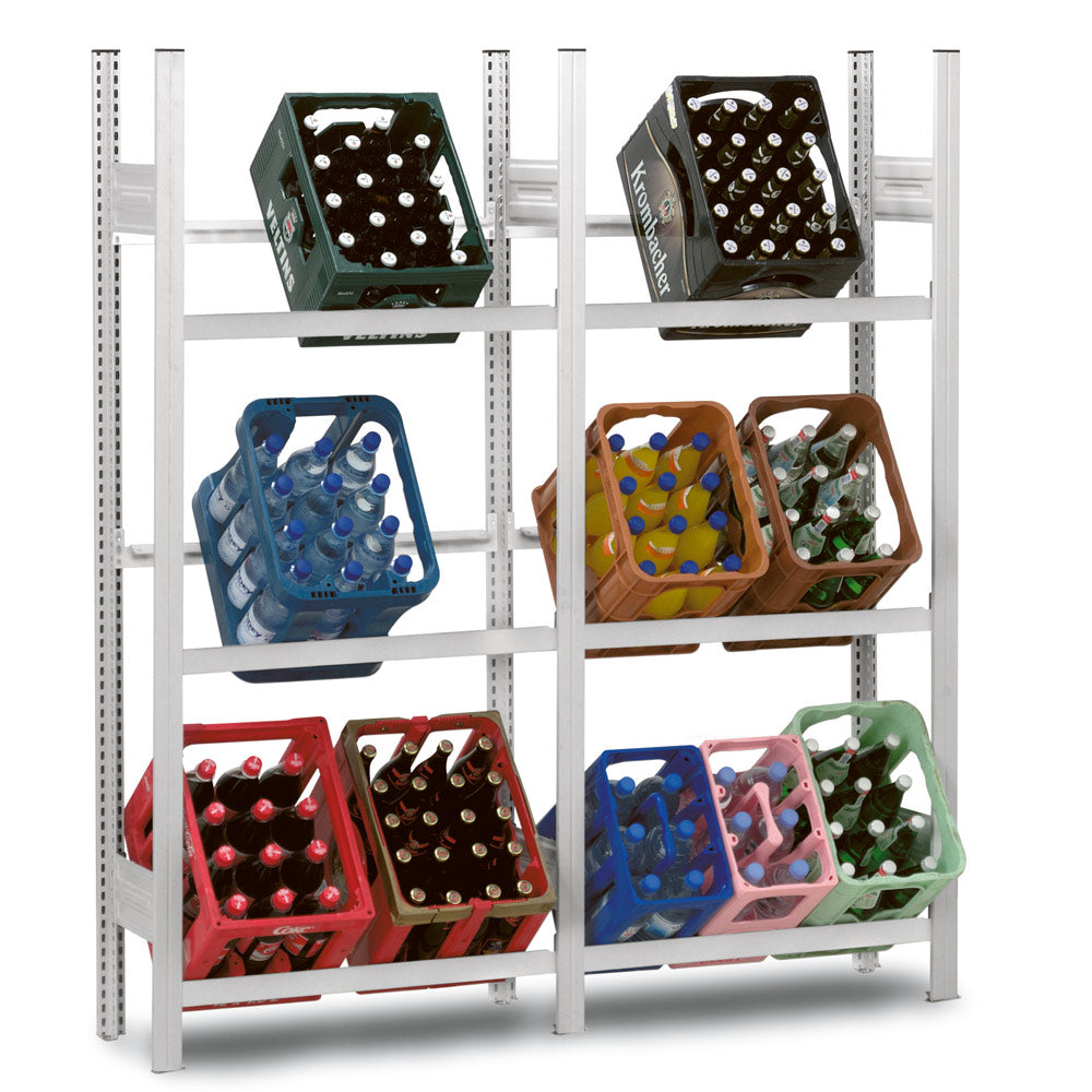 Getränkekisten-Grundregal für 3 x 3 Kisten - 106 cm | Getränkekistenregale | Regale | Lager & Transport | TechnoLuchs