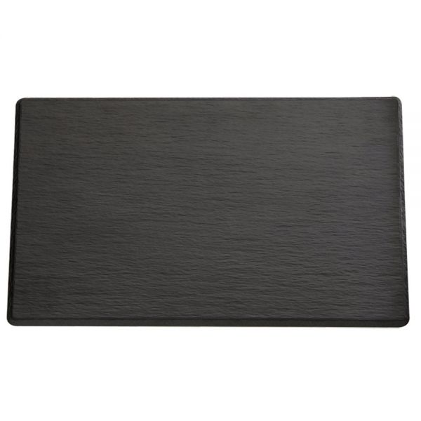 Melaminplatte "Schieferdesign" GN 2/4 - 53 x 16,2 cm - Schwarz)