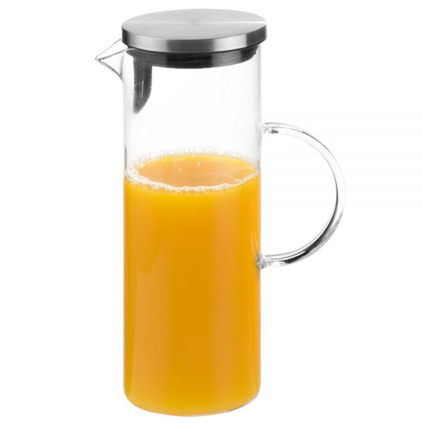 Glaskrug mit Edelstahldeckel - Inhalt 1,5 l