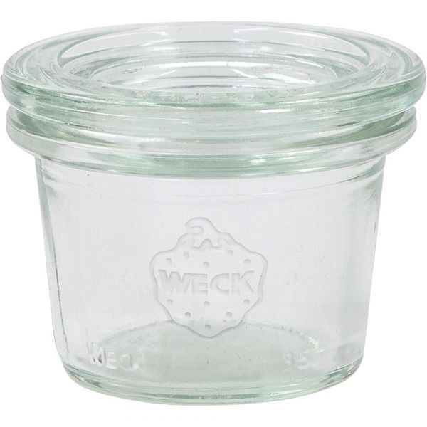 WECK Glas # 756 - Inhalt 35 ml (12er Set mit Deckel / Rundrand 40 mm - Ø 4 x 3,7 cm)