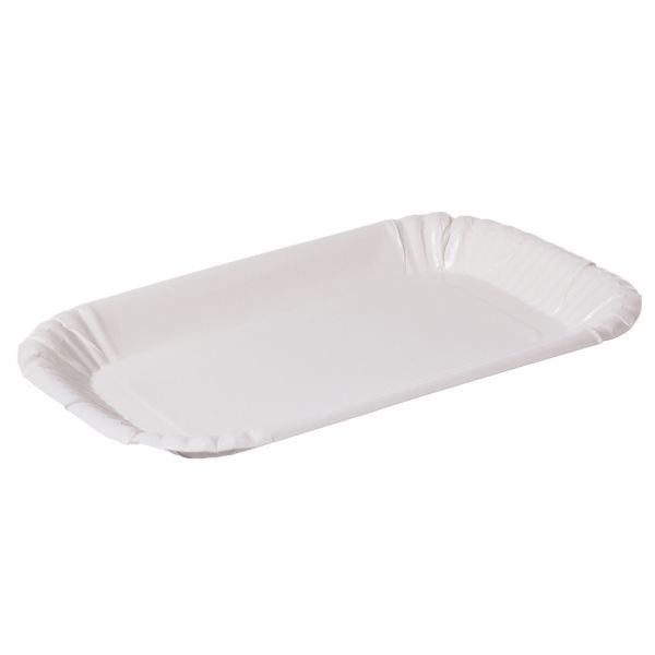 Pappschale - 15 x 23 cm - Weiß (100 Stück)