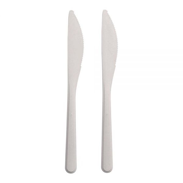 Mehrweg-Messer Bio-PP -18,5 cm - Weiß (20 x 50 Stück)