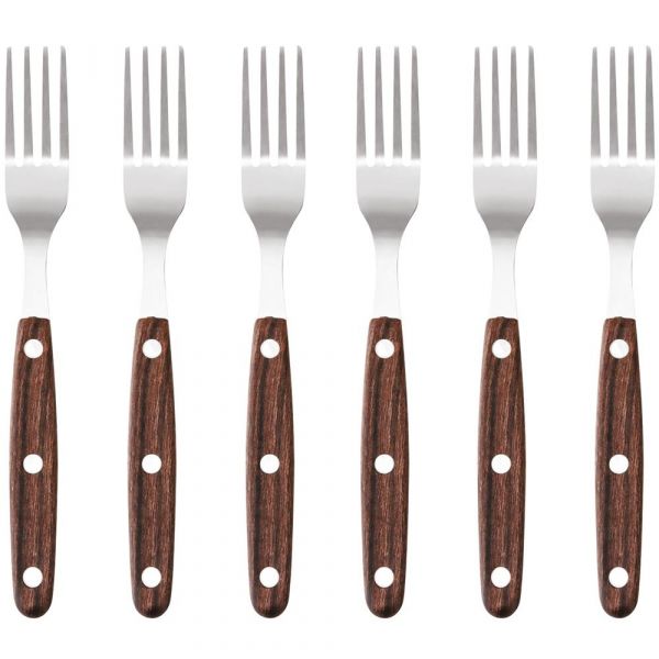 Steakgabel, braun - 20 cm (Set mit 6 Stück)