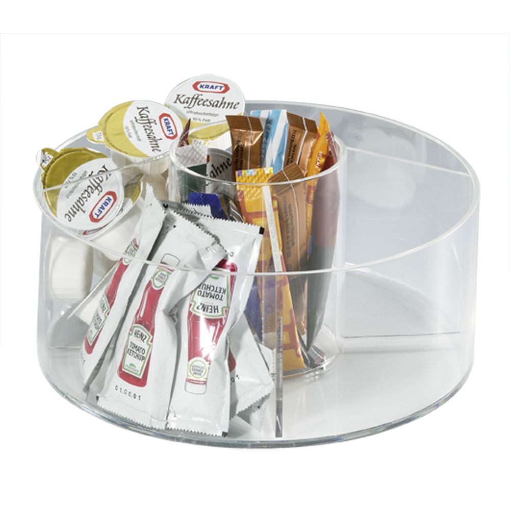 Transparenter Acryl-Getränke-Organizer Mit Drehteller – 5 Fächer, 30,5 X 20,3 X 8,9 Cm, Für Küche & Kühlschrank
