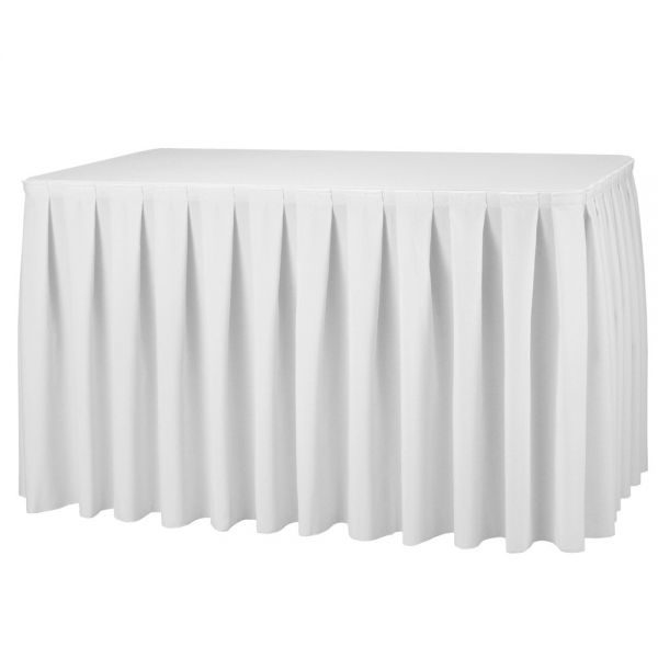Skirting Standgröße 410 x 73 cm - "Boxpleat" weiß