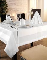 TESSIN Mundserviette mit Atlaskante - 50 x 50 cm - Baumwolle - Weiß href=