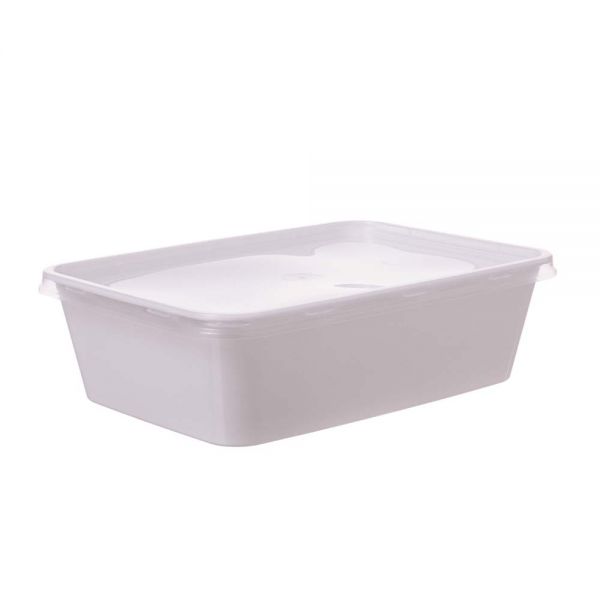 Menüschale - PP - 17,5 x 11,9 x 5,2 cm - 650 ml - Weiß (500 Stück)