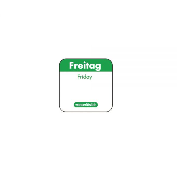 Tages-Etiketten 1" wasserlöslich - "Freitag" (1.000 Stück)