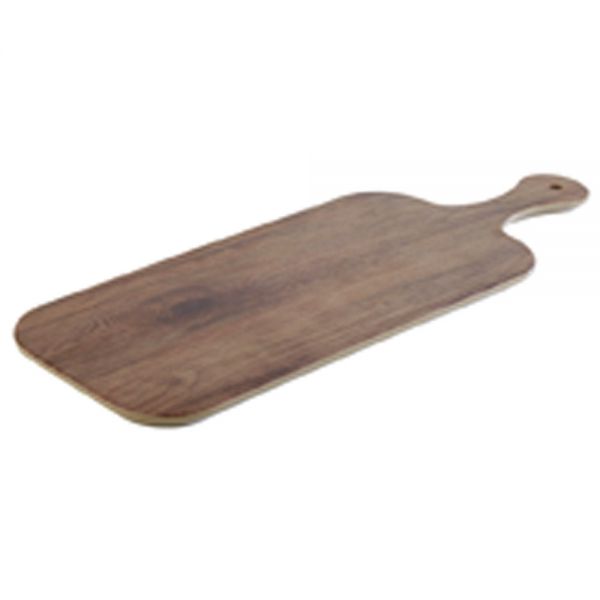 EICHE Servierplatte 48 x 20 x 1,5 cm, Griff 13 cm, Melamin - Holzoptik