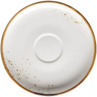 PINTAR Kaffee-Untertasse - (Ø 14 cm) - Weiß mit braunen Punkten href=