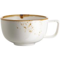PINTAR Kaffeetasse - 20 cl - (Ø 9 x 11,5 cm) - Weiß mit braunen Punkten href=