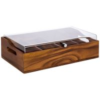 ACACIA Besteckkasten (mit Deckel) - 51 x 28 x 14,5 cm - Akazienholz href=