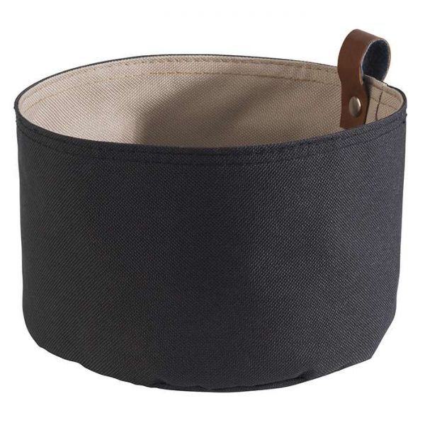 Brottasche beige/schwarz - Kunstfaser - Ø 17 x 11,5 cm