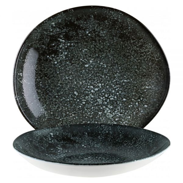 COSMOS BLACK Teller, tief - Ø 26 cm - organische Form - Inhalt 79 cl