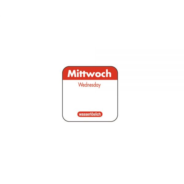 Tages-Etiketten 1" wasserlöslich - "Mittwoch" (1.000 Stück)