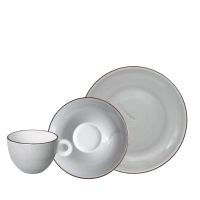 VINTAGE Achat-Grau Mustergeschirr 3-teilig href=