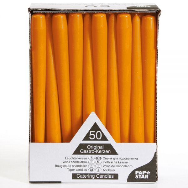 Leuchterkerzen Ø 2,2 x 25 cm - Orange (2 x 50 Stück)