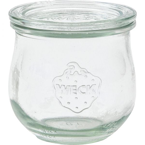 WECK Glas # 746 - Inhalt 370 ml (6er Set mit Deckel /Rundrand 80 mm - Ø 8 x 8,6 cm)