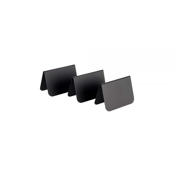 Tischaufsteller PVC schwarz (10er Set) - 7,5 x 3,5 x 5 cm