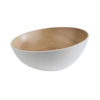 FRIDA LOCK Schrägschüssel Ø 25 x 8/11 cm - Melamin - (1,6 l) - Holz/Weiß href=