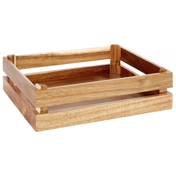 Holzkiste 35 x 29 x 10,5 cm (zu GN 1/2) - Akazie natur