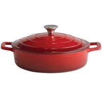 5 STARS Gusseisenbräter mit Deckel - 3 l - (Ø 28 x 13 cm) - Rot href=