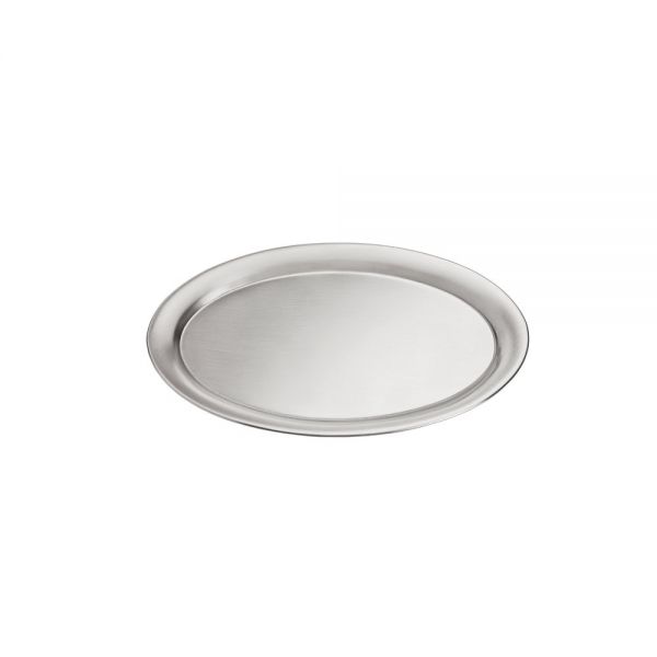 Café-Tablett oval - 19 x 15 cm (Edelstahl mattiert)