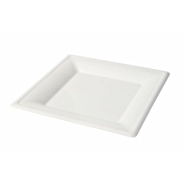 GREENHORN Zuckerrohr-Teller 26 x 26 cm, quadratisch (50 Stück)