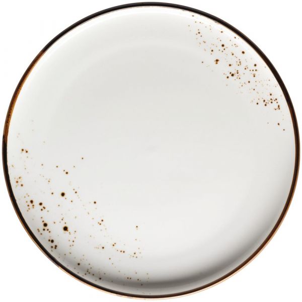 PINTAR Dessertteller - (Ø 22,5 cm) - Weiß mit braunen Punkten