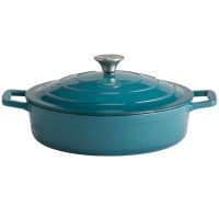 5 STARS Gusseisenbräter mit Deckel - 3 l - (Ø 28 x 13 cm) - Türkis href=