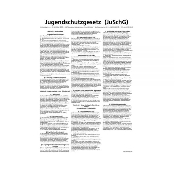 Jugendschutzgesetz, Kunststoffplatte DIN A4