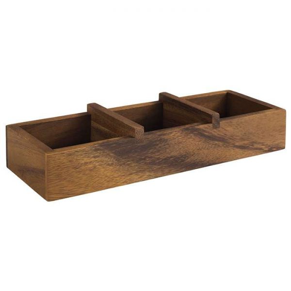 ACACIA Tischbehälter für Weck-Gläser – 23,5 x 8,5 x 4,5 cm – mit 3 Fächern